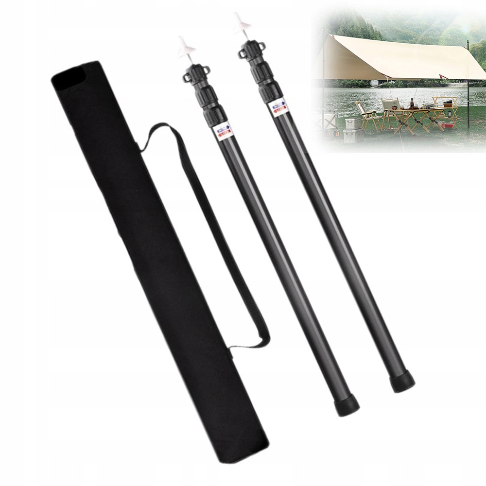 Teleskopowy Kij Namiotowy Aluminium 90-230CM 3 Sekcje Antypoślizgowy