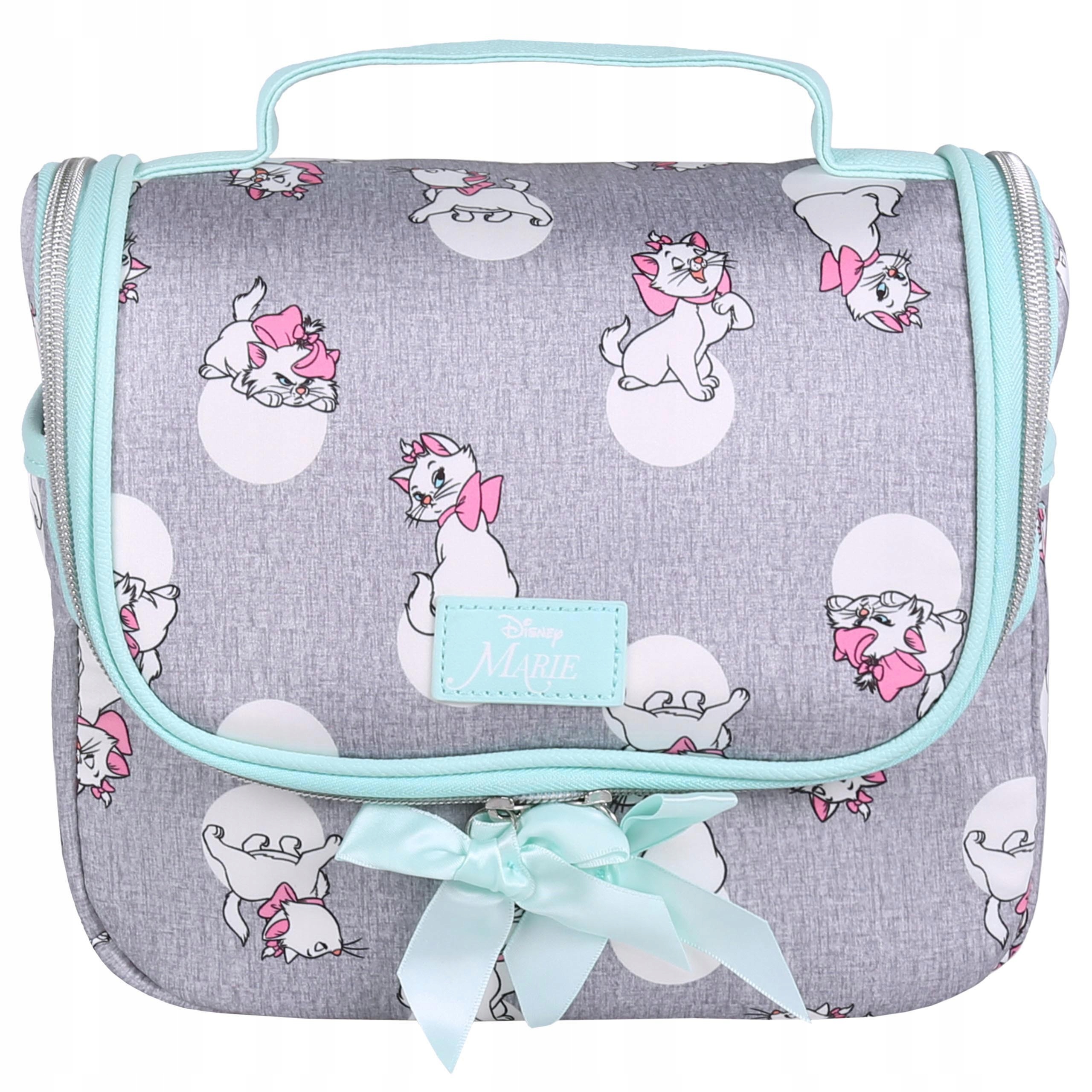 Šedá vyztužená kosmetická taška/kufřík Kočka Marie