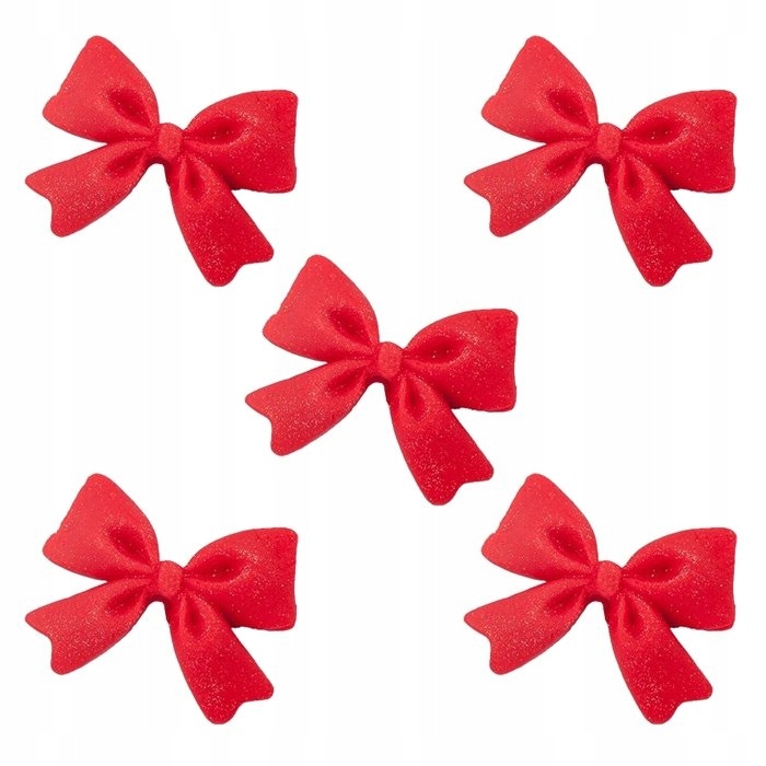 Kokardki cukrowe na tort 3,5cm czerwone 40szt (8 x 5szt)