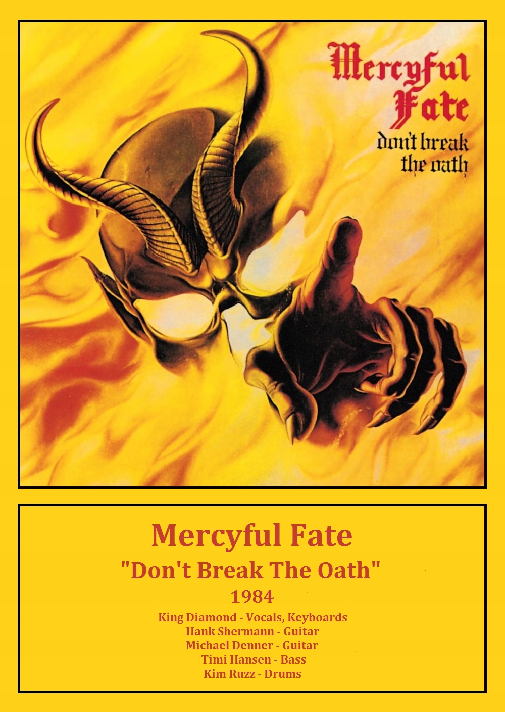 DON'T BREAK THE OATH MERCYFUL FATE UK 盤 Don't Break the Oath | Mercyful Fate