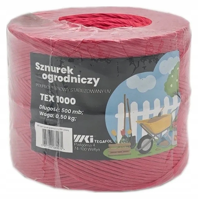 Sznurek TEX 1000 500 mb czerwony Tegafol