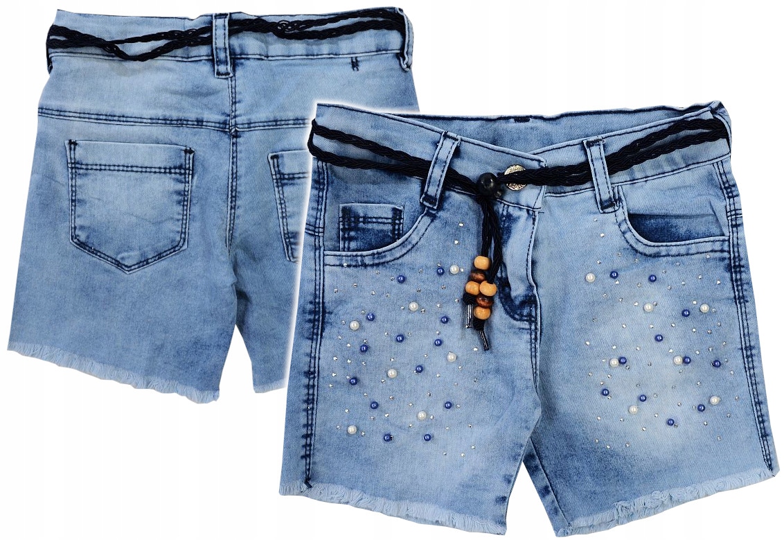 

Szorty Jeans Krótkie Spodenki perełki 6 J175E