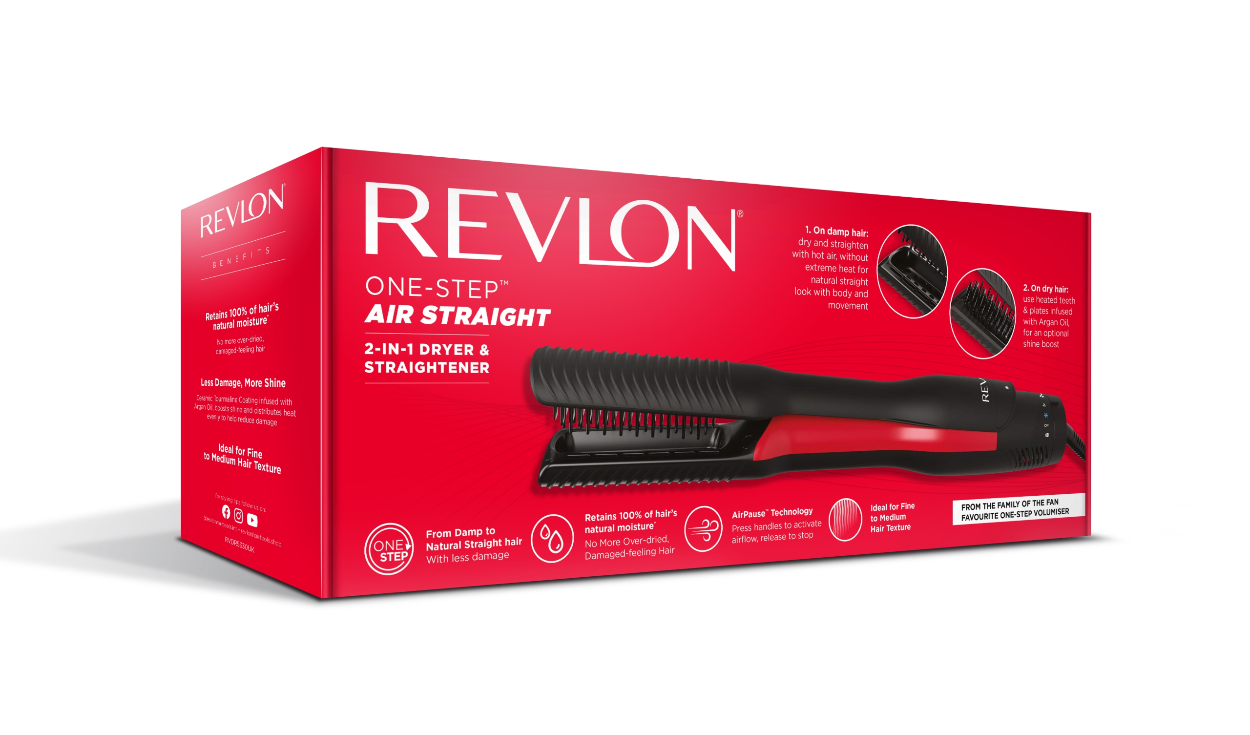 SUSZARKA PROSTUJĄCA DO WŁOSÓW PROSTOWNICA 2W1 REVLON RVDR5330 6 USTAWIEŃ Stan opakowania oryginalne