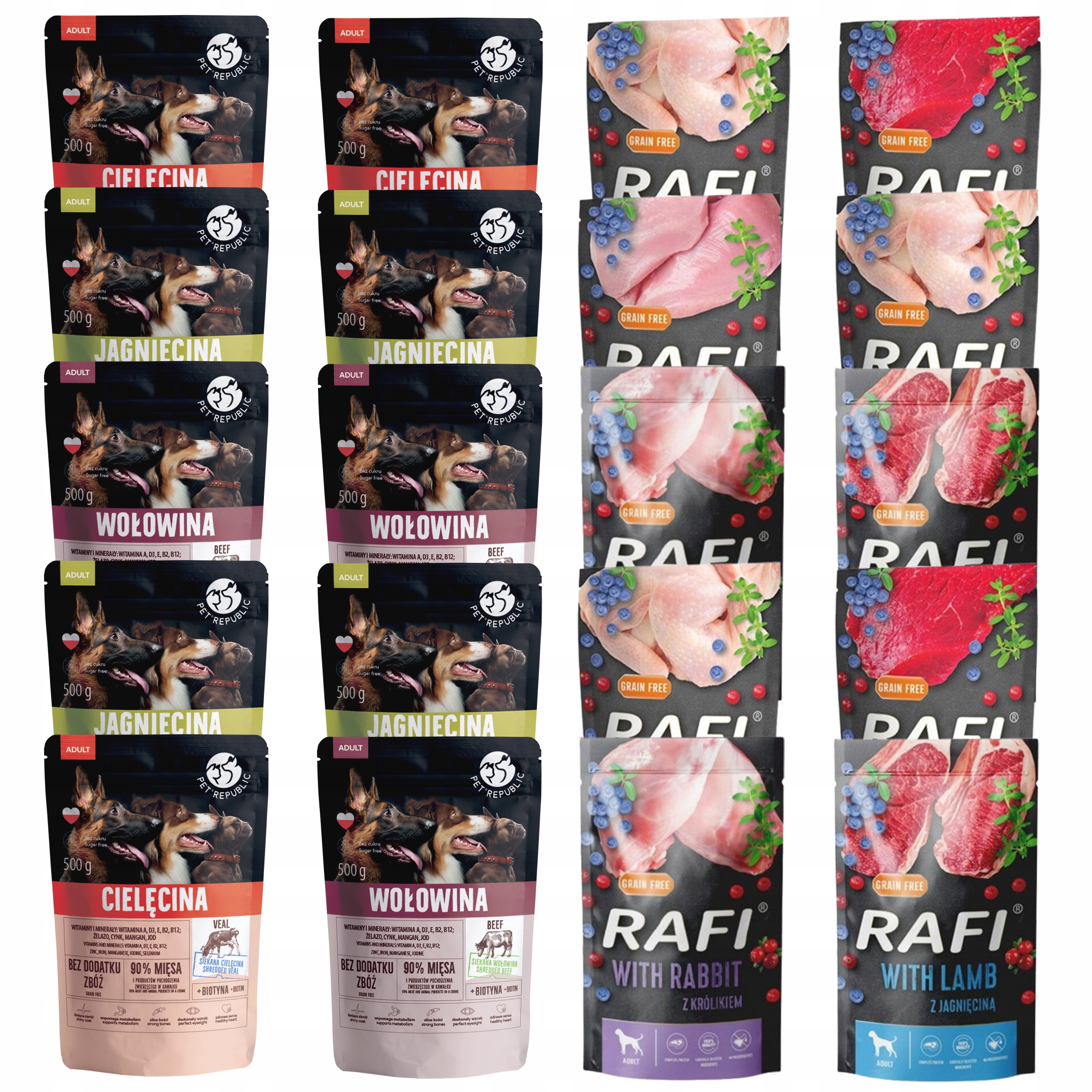 Dolina Noteci Rafi Pet Republic Krmivo mokré pro psa mix chutí 20 x 500 g