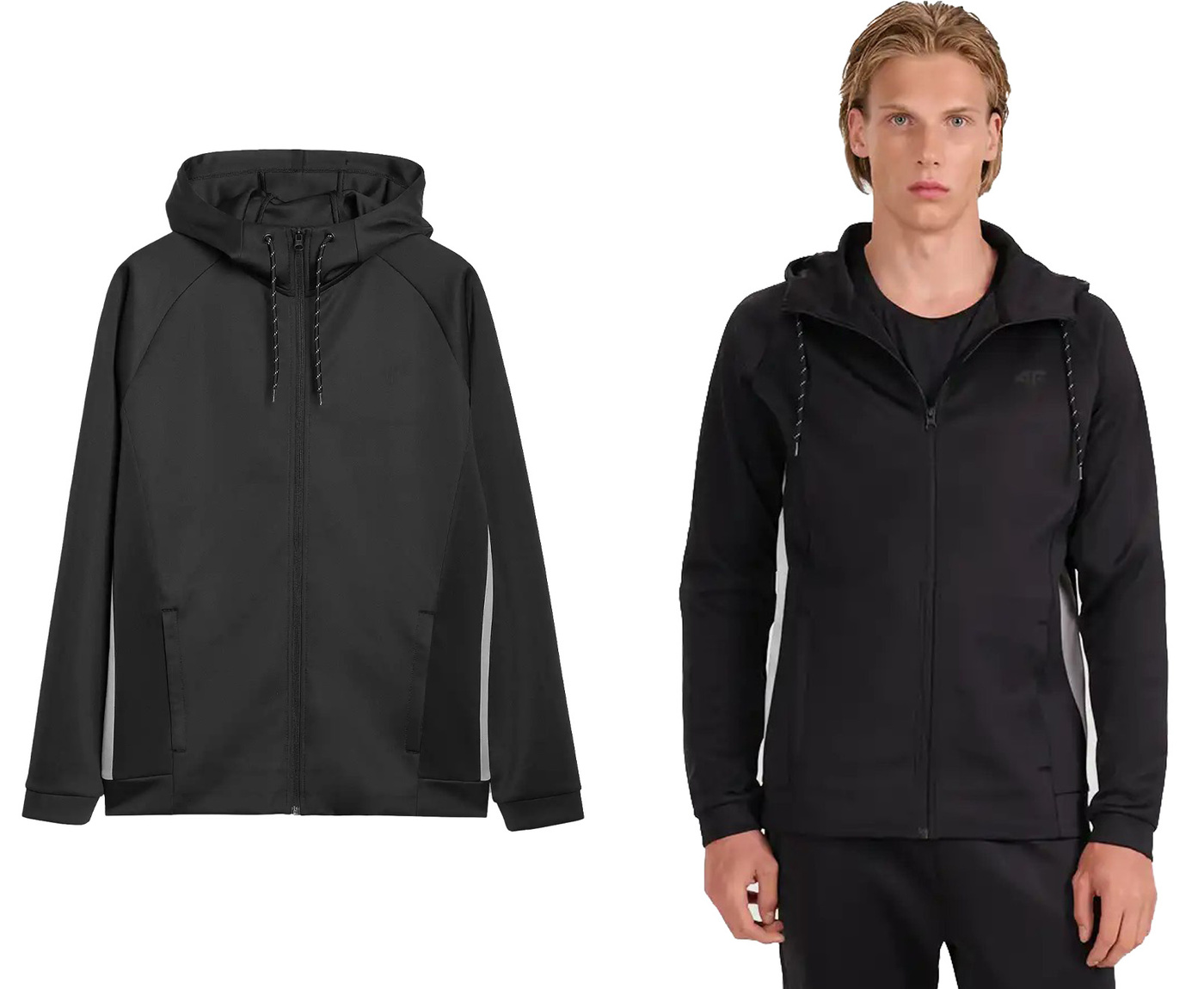 Sportovní mikina na běhání 4F M587 rozepínací s kapucí XL