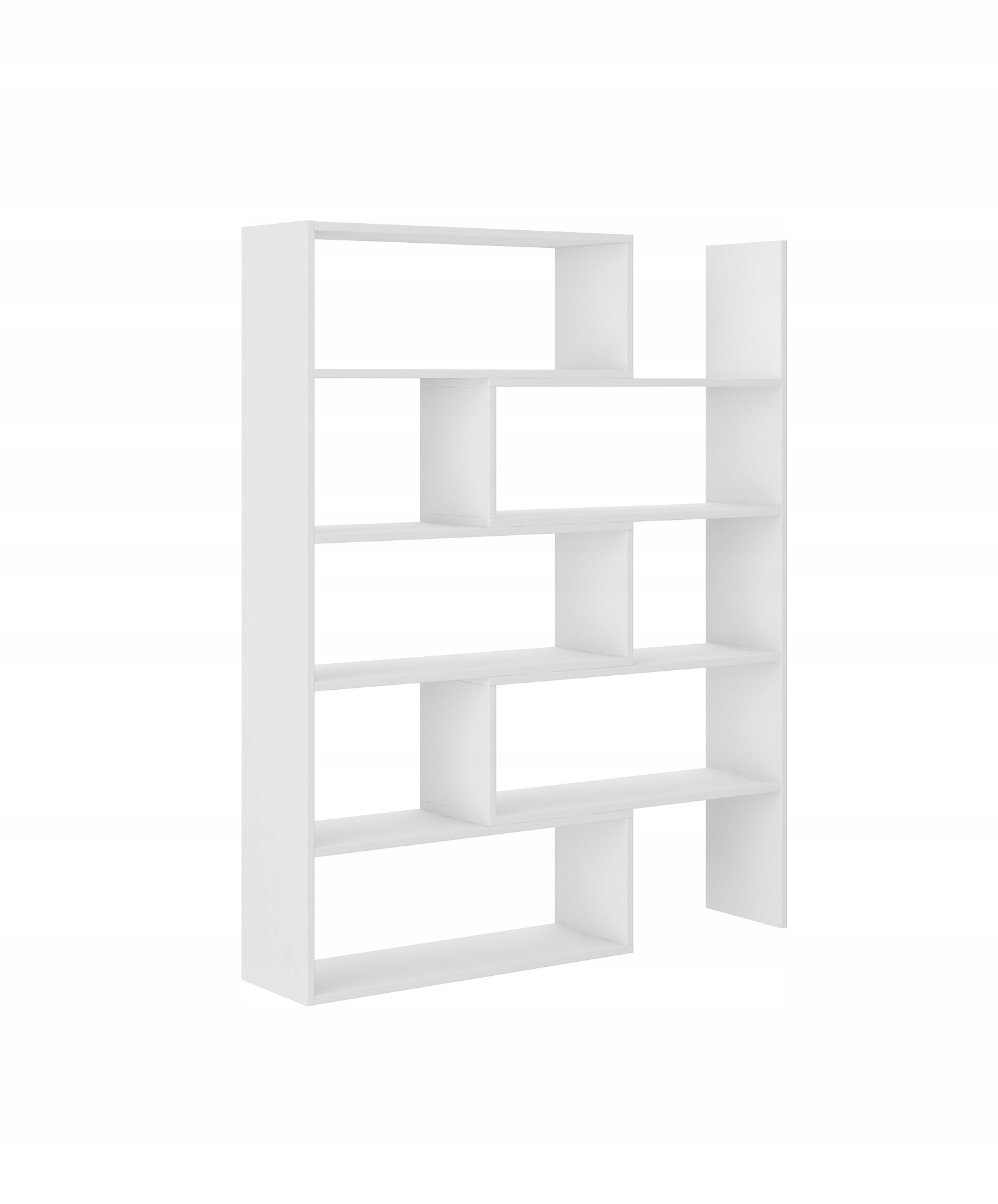 Moderní široký klasický regál do obývacího pokoje Kancelář Regulovatelné police Bílá