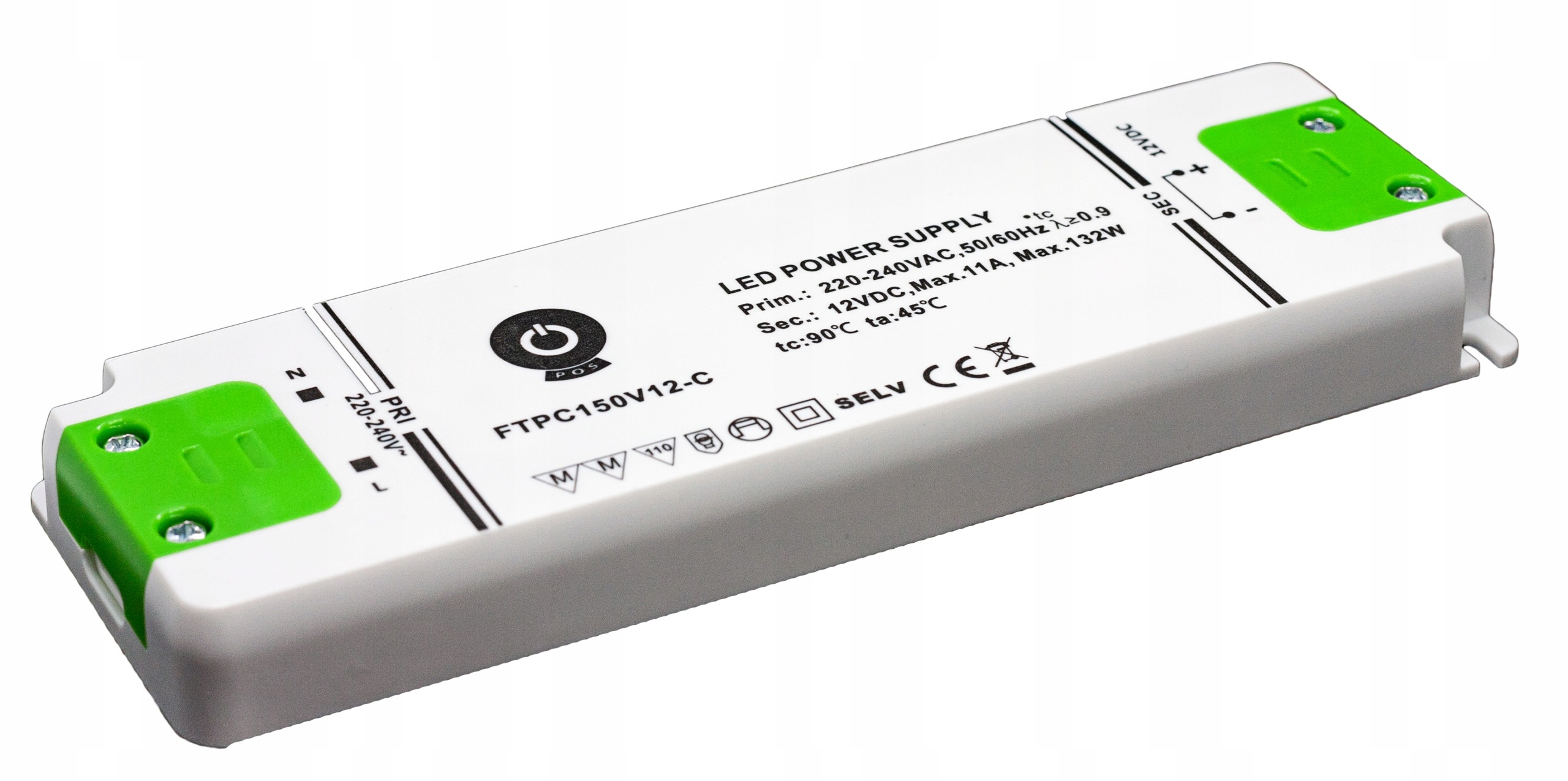 Led zdroj Pos Power 12 V 11 A, plastové pouzdro FTPC150V12-C