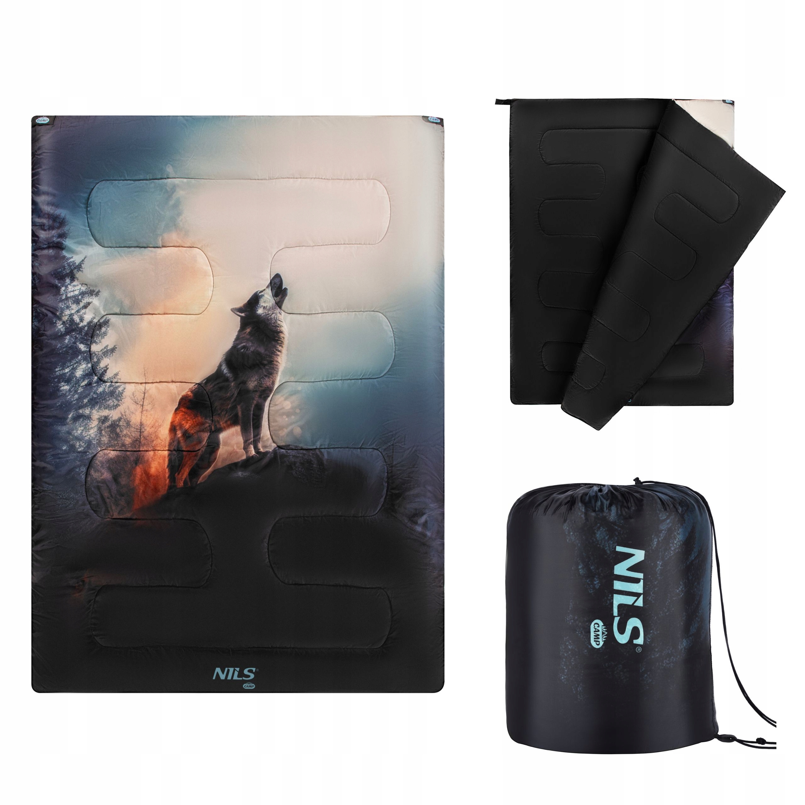 NC3601 Turistický kempingový spací pytel pro 2 osoby pouzdro Nils Camp