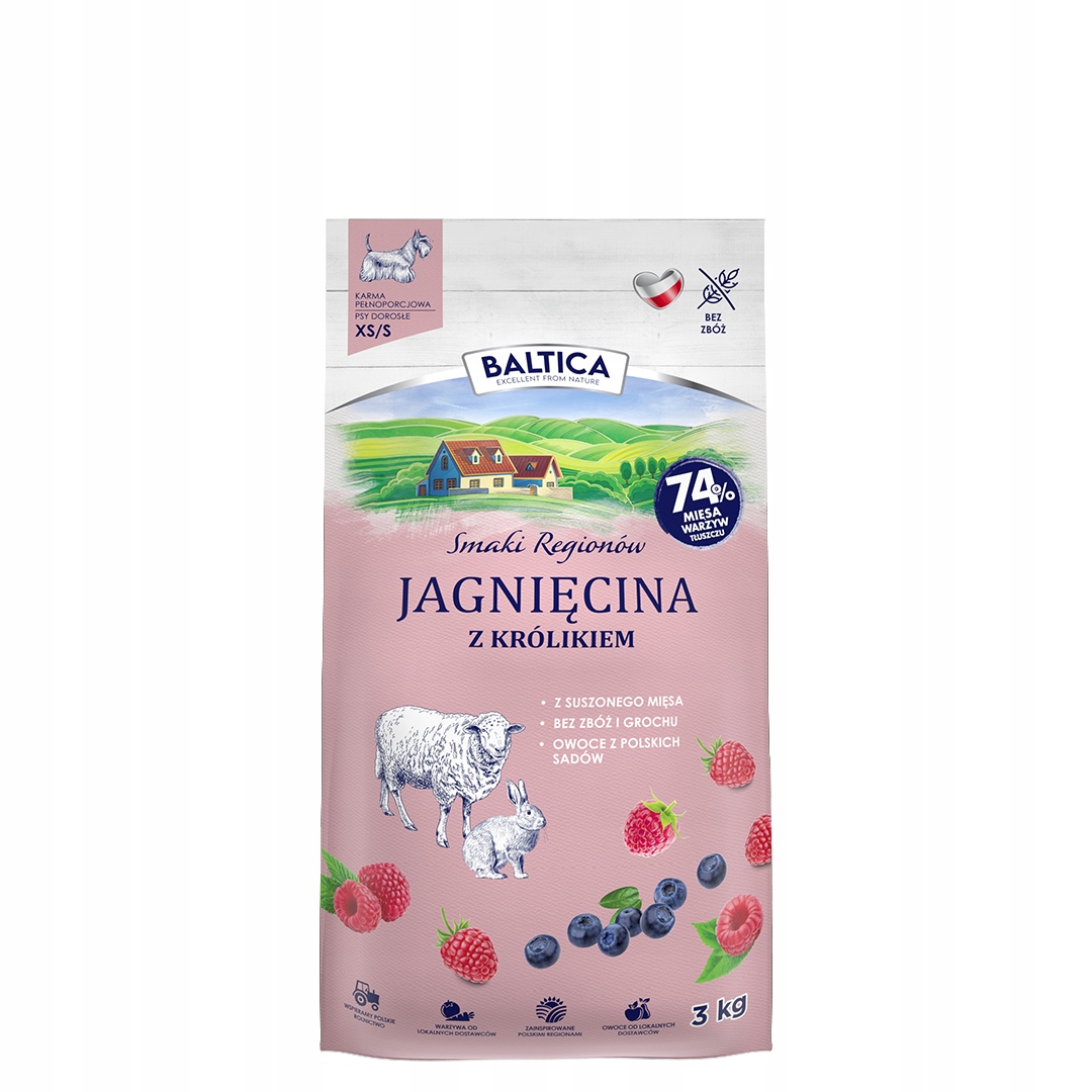 Levně Baltica suché krmivo pro psy jehněčí s králíkem Xs/s 3 kg