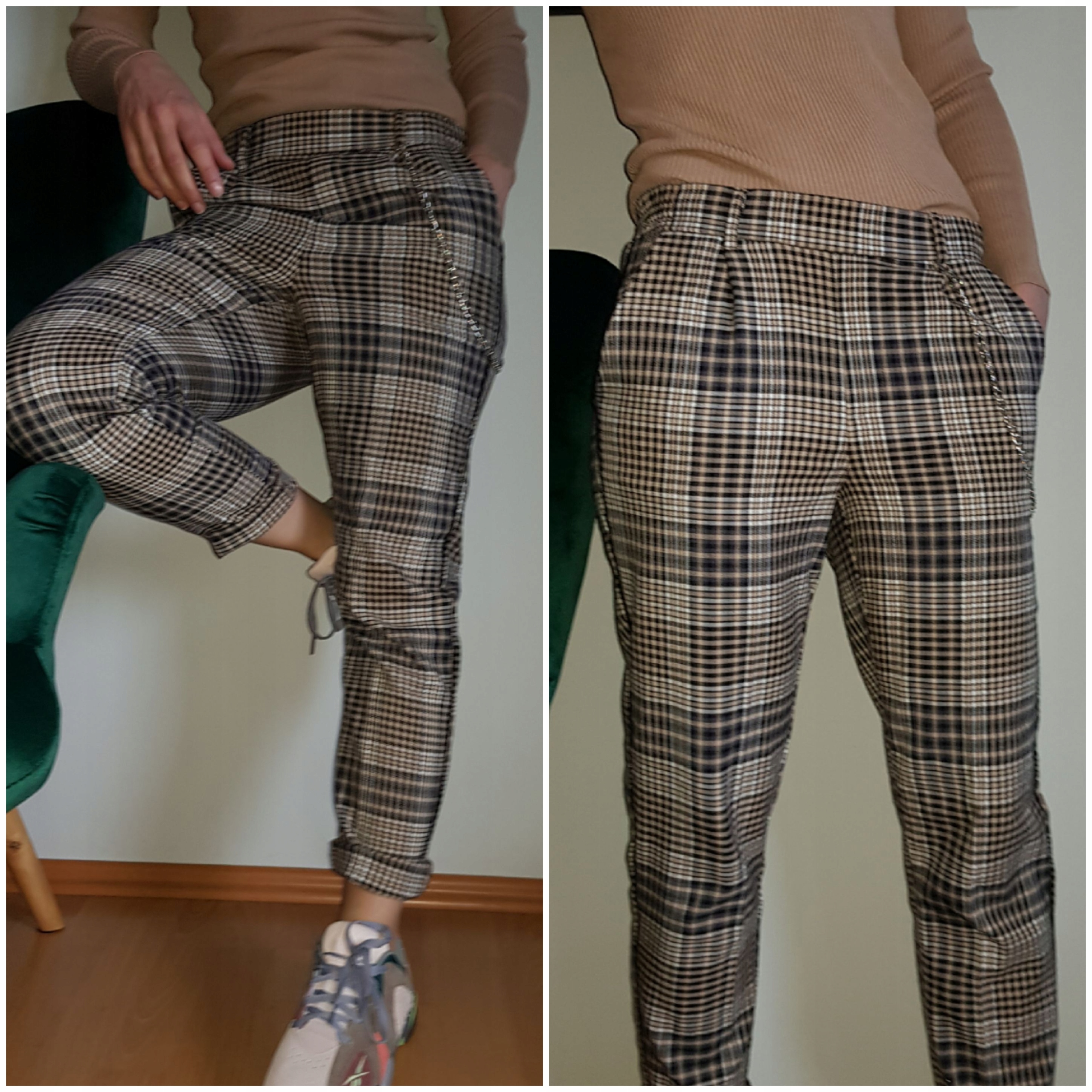 

Spodnie Damskie joggery chino kratka 38 M reserved