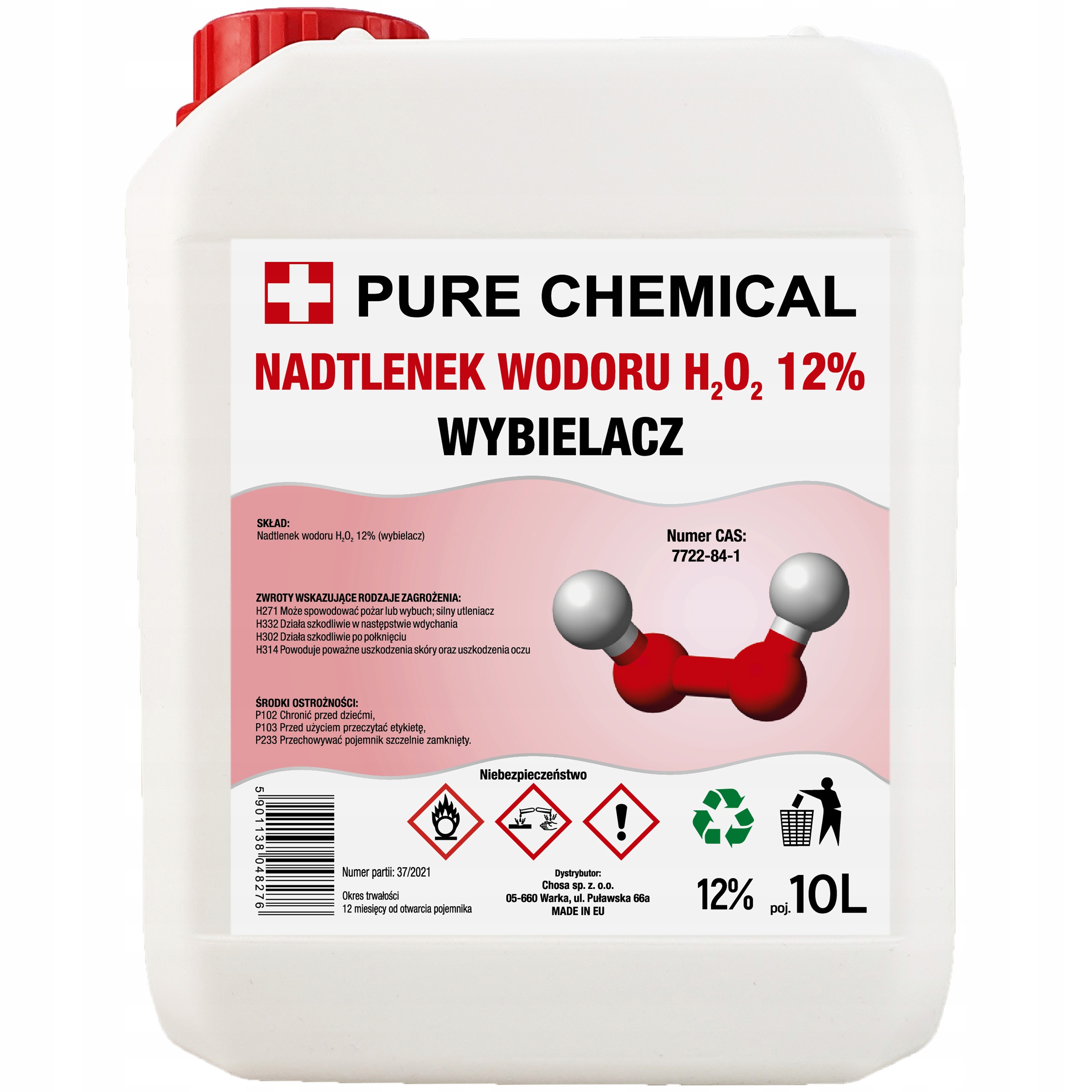 Nadtlenek Wodoru 12% woda utleniona wybielacz 10L