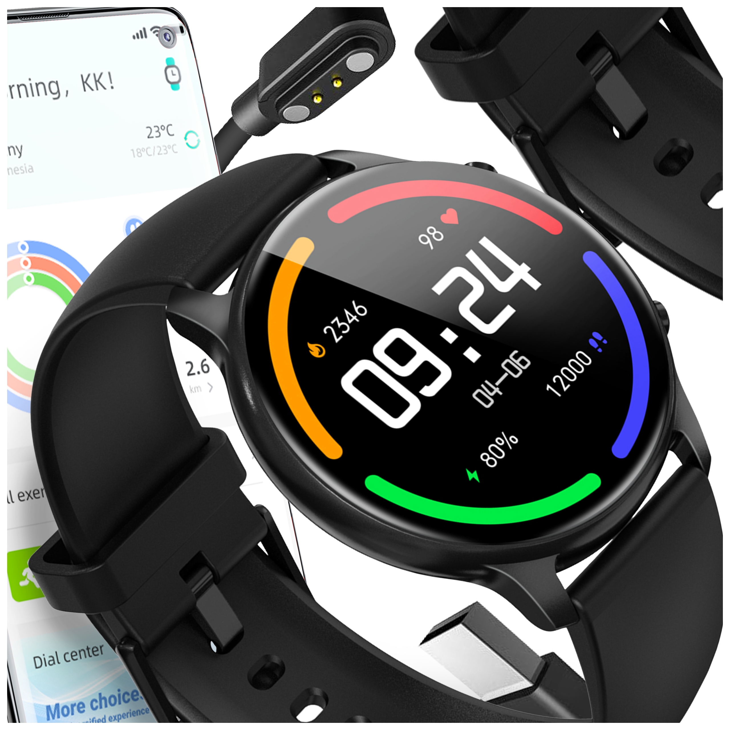 ZEGAREK MĘSKI SMARTWATCH 3D WODOODPORNY MENU POLSKIE POWIADOMIENIA PULS