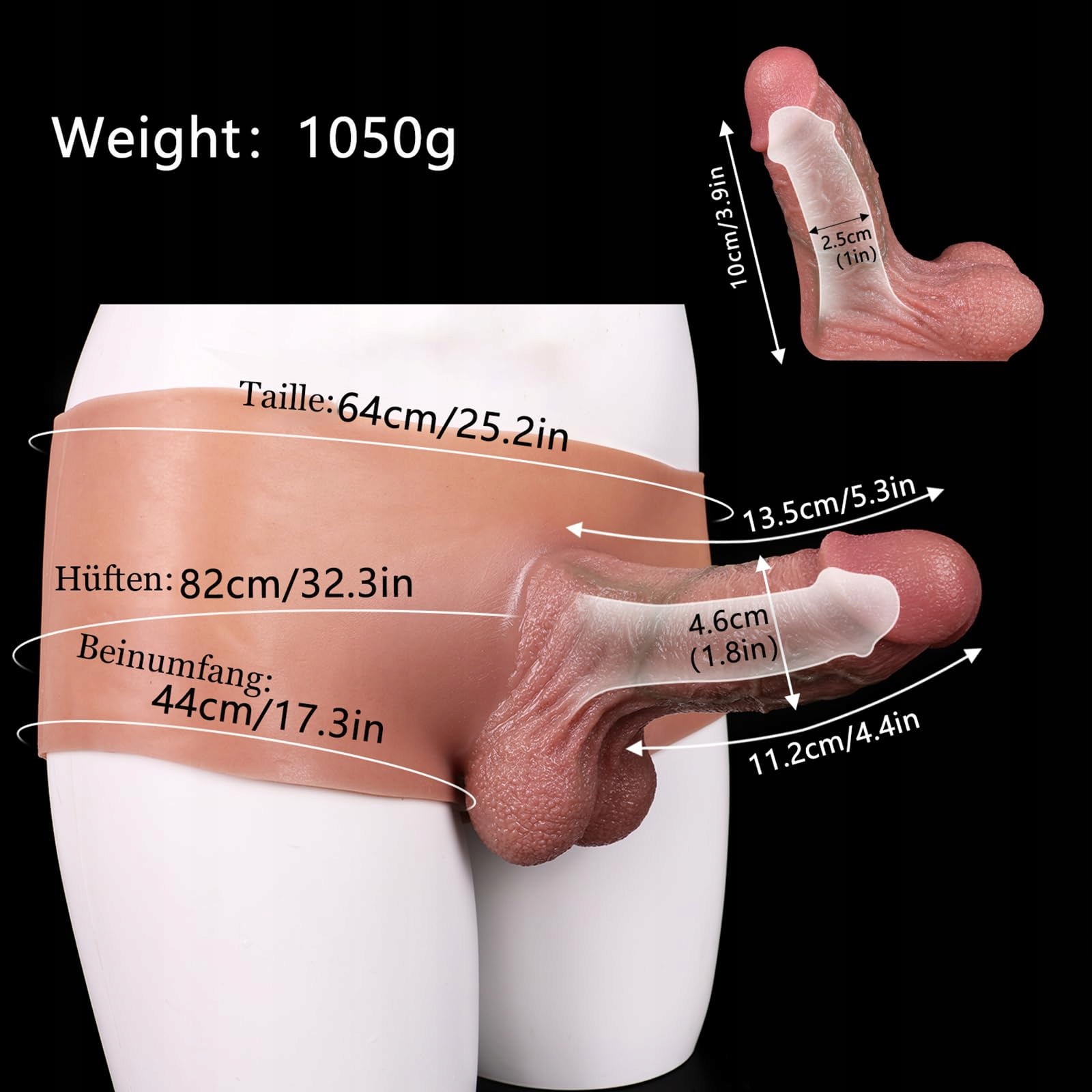 CAFUREY Silikonowy Realistyczny Dildo z Paskiem dla Kobiet i Lesbijek — miniatura 2