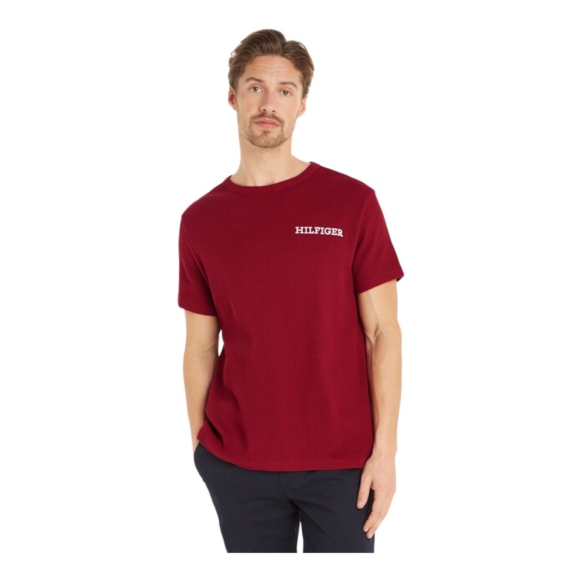 Tommy Hilfiger Pánské Tričko Ss Tee Bordó vel. M