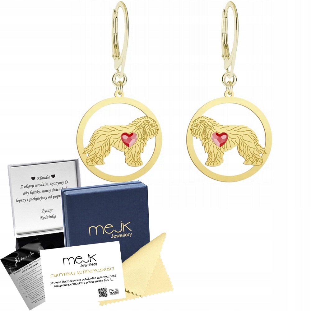 Náušnice Zlaté s psem Odis 925 Šperky Bigiel Dárek Žena Dedikace