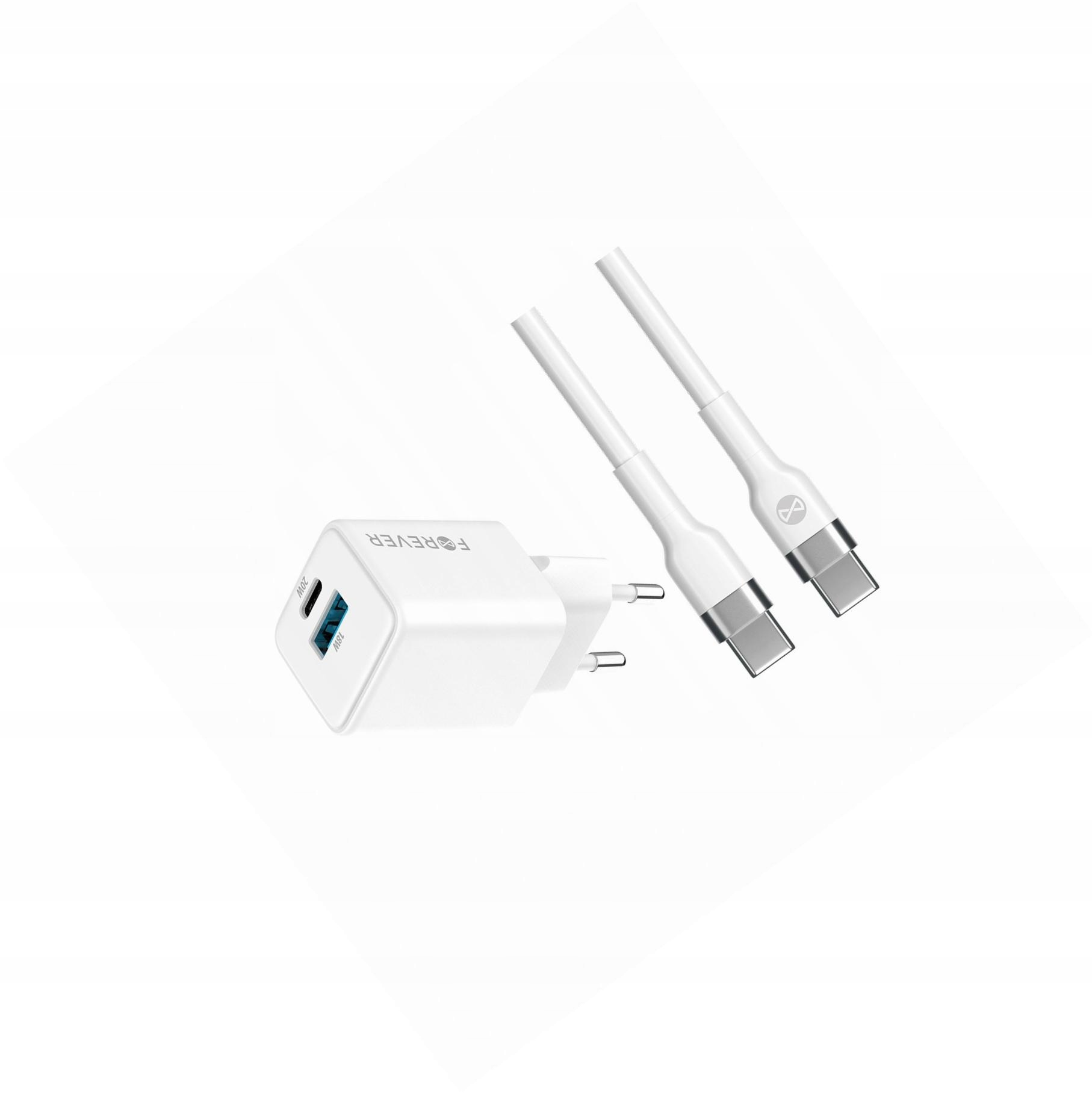 Szybka ładowarka GaN 20W 2 wejścia Usb i Usb-c z kablem do Oppo A91
