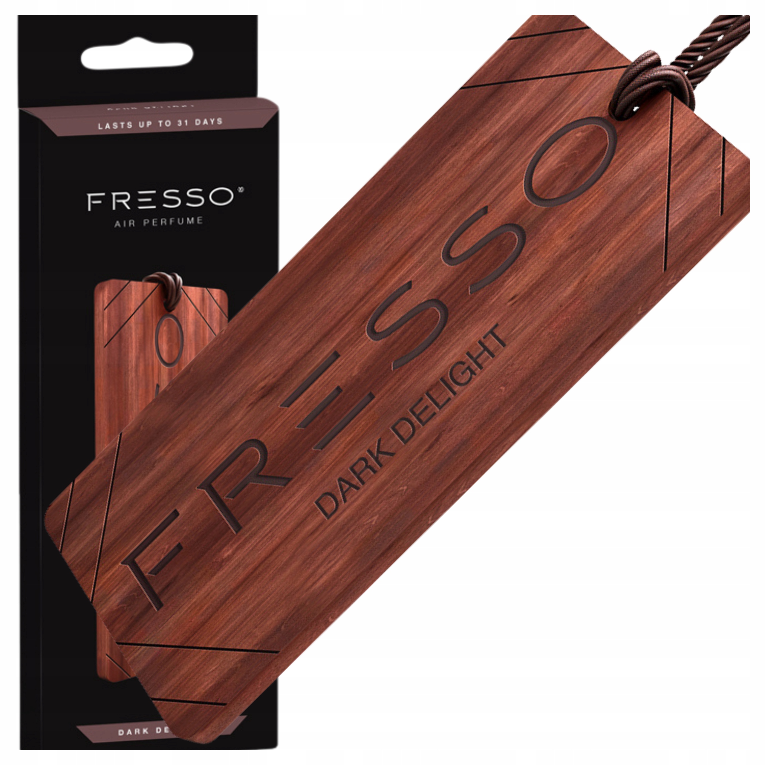Fresso Dark Delight Drewniana Zawieszka Trwały Zapach Do Auta Samochodu