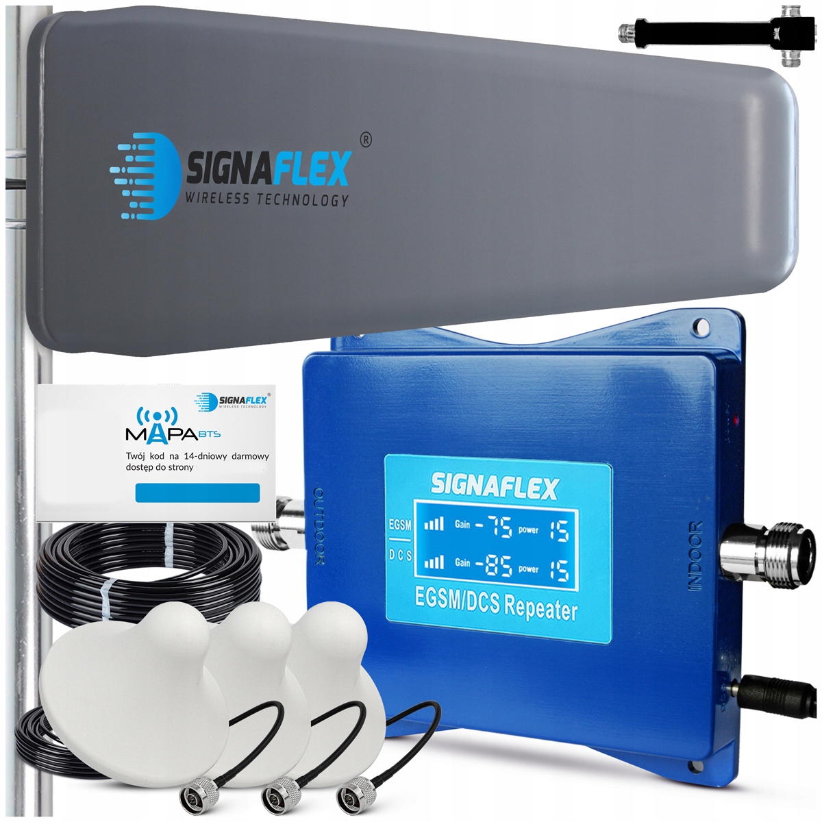 Set Zesilovač Dosahu Internetového Signálu Egsm Dcs 4G Lte Antény 10 m