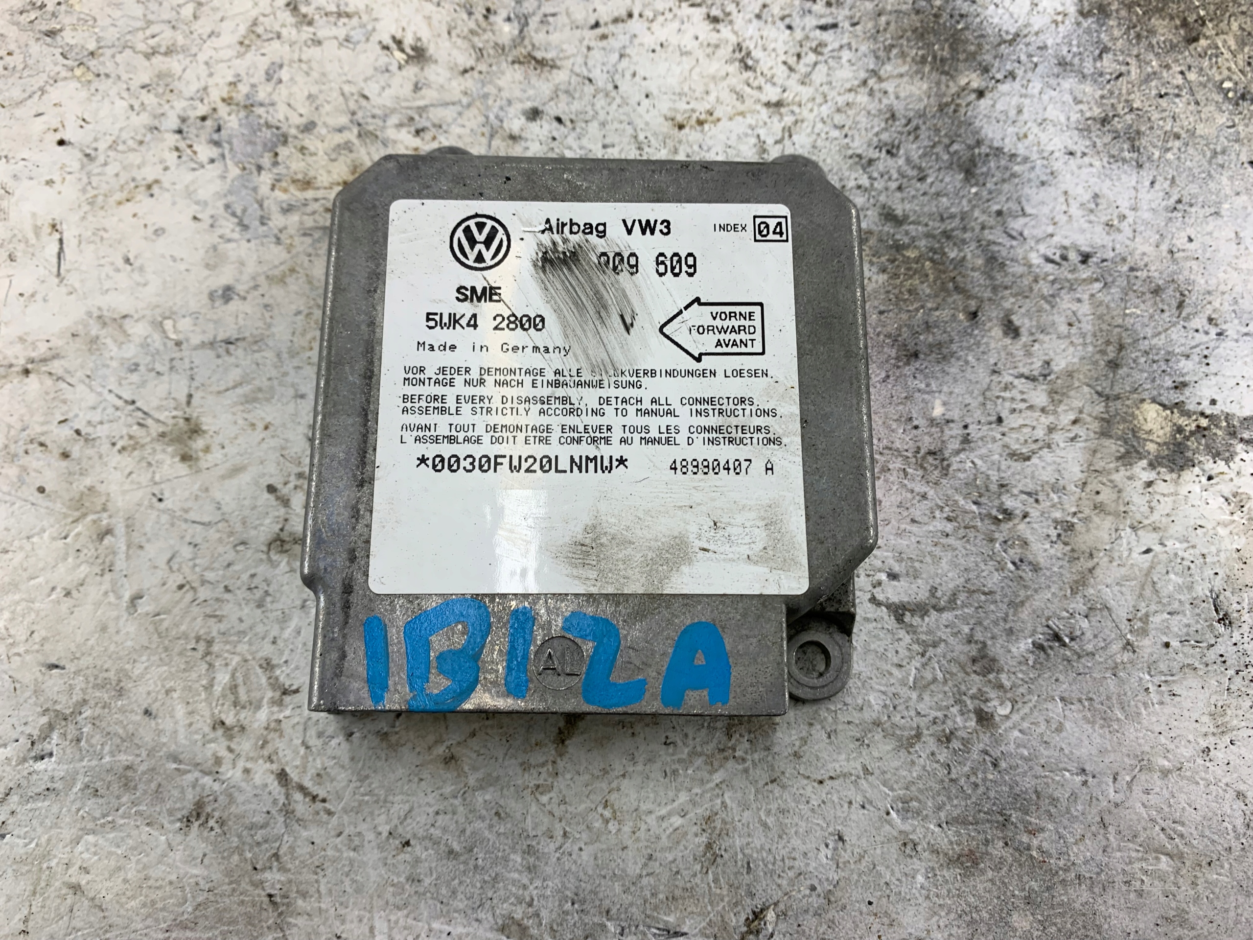 VW GOLF IV SENSOR module airbag 1J0909609