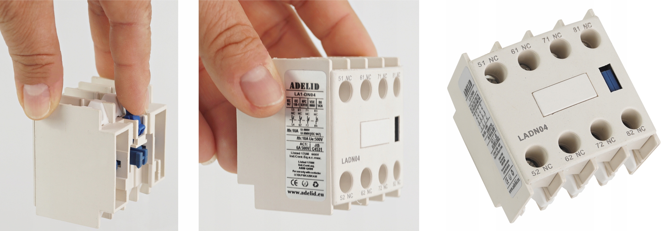 STYKI POMOCNICZE STYCZNIK STYKÓW FRONTOWY LC1 4xNC Marka Adelid