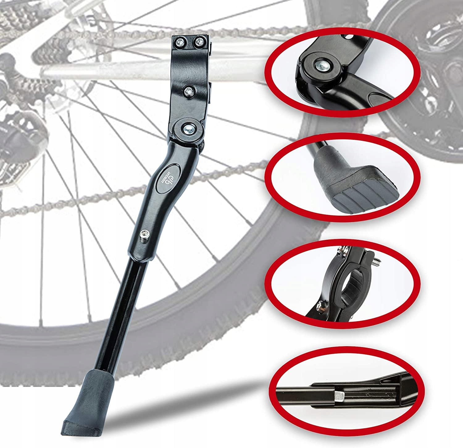 Lycaon Regulowana stopka ze stopu aluminium czarna