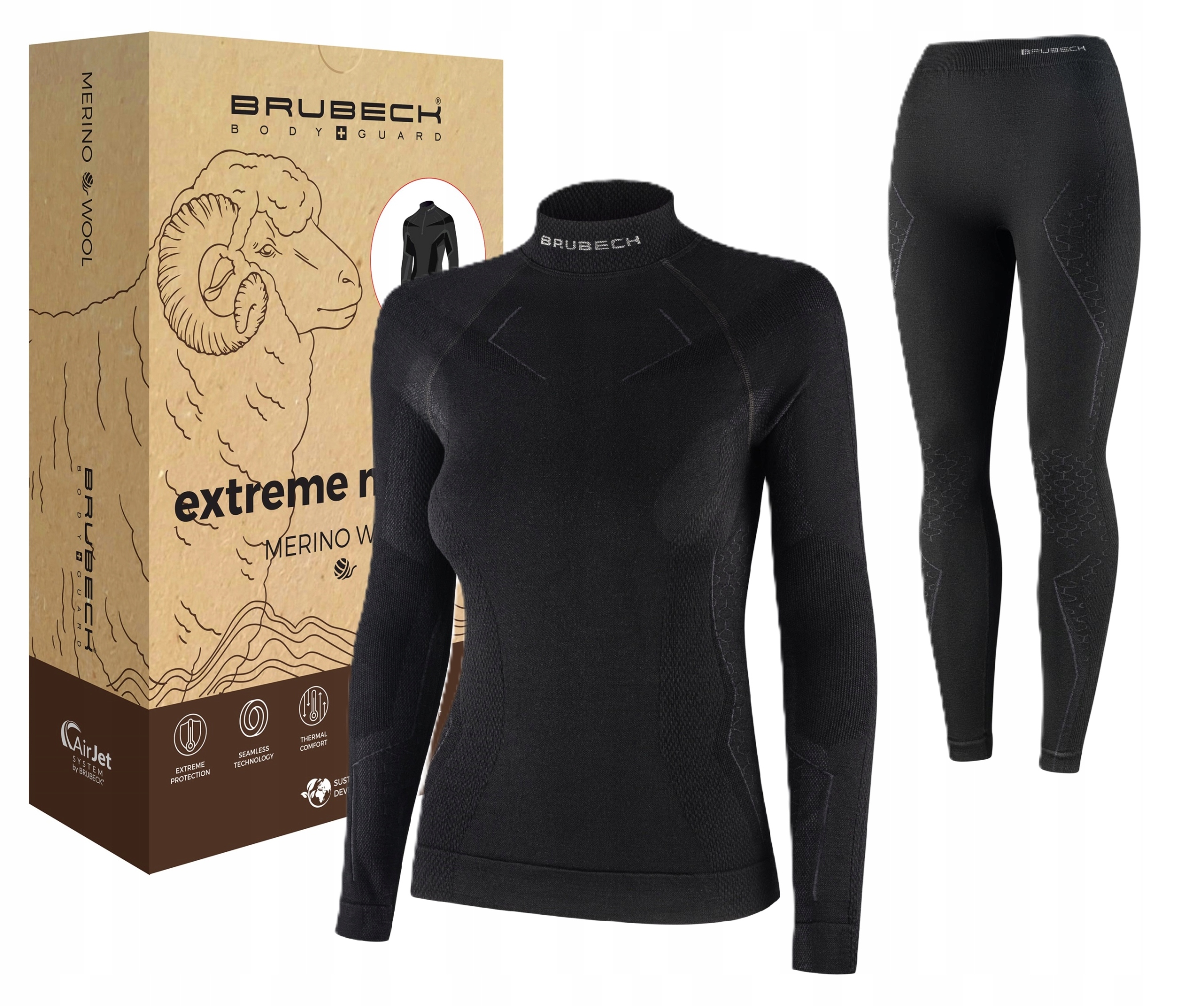 Brubeck Extreme Wool Bielizna Termiczna Damska Sportowa Zimowa Do 30°C