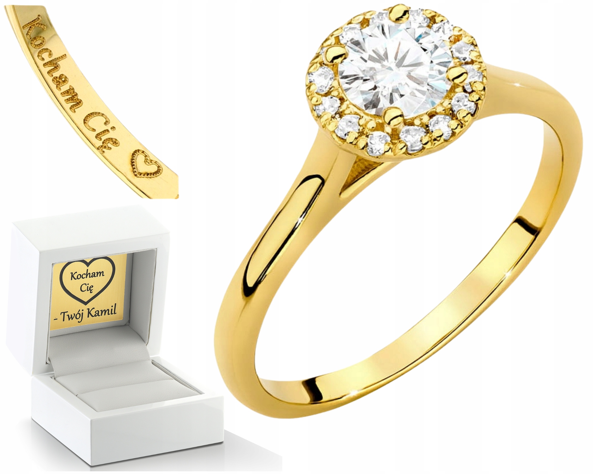 Zlatý Prstýnek Diamanty Lab 0,62 Ct| Jako Dárek Pro Ženu