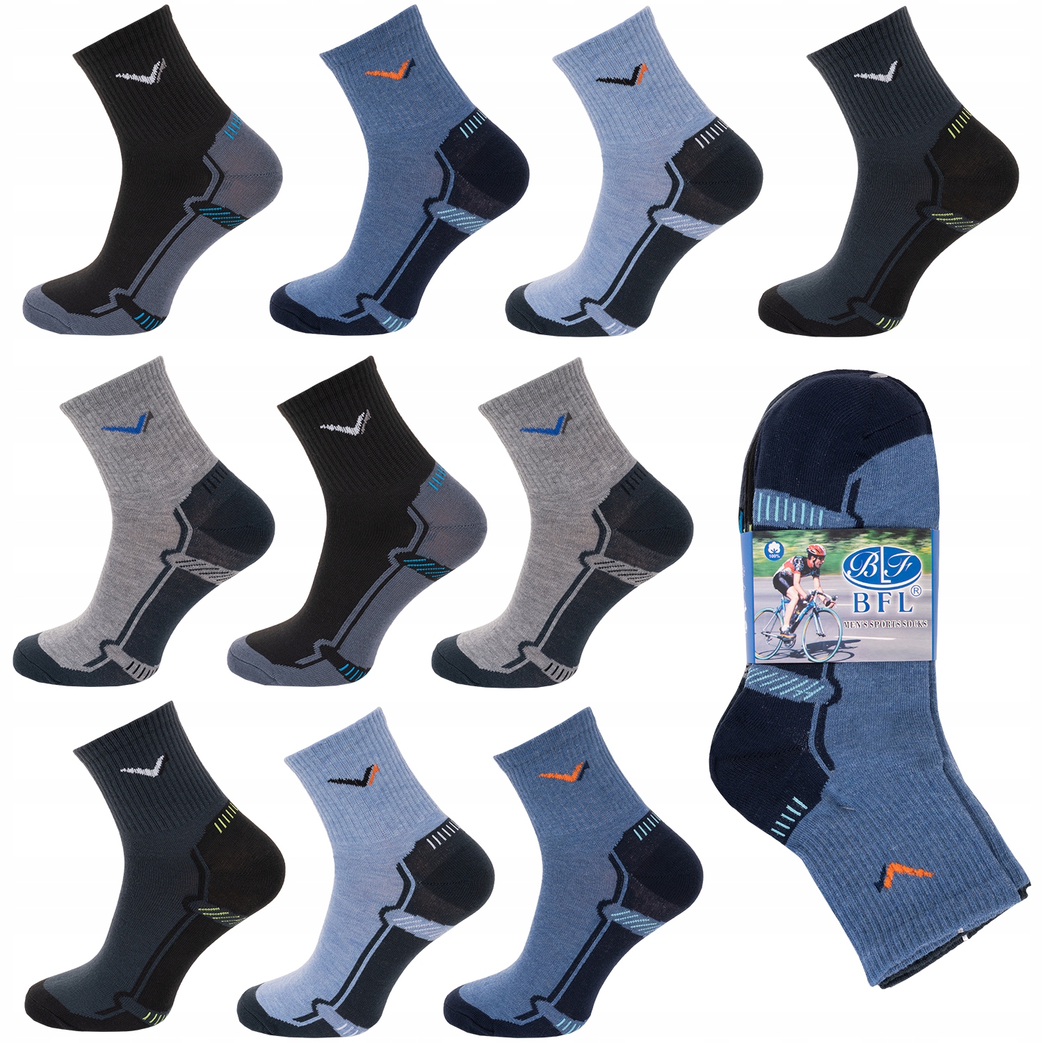 

10x Skarpety Sportowe Bawełniane Rozmiar 43-46