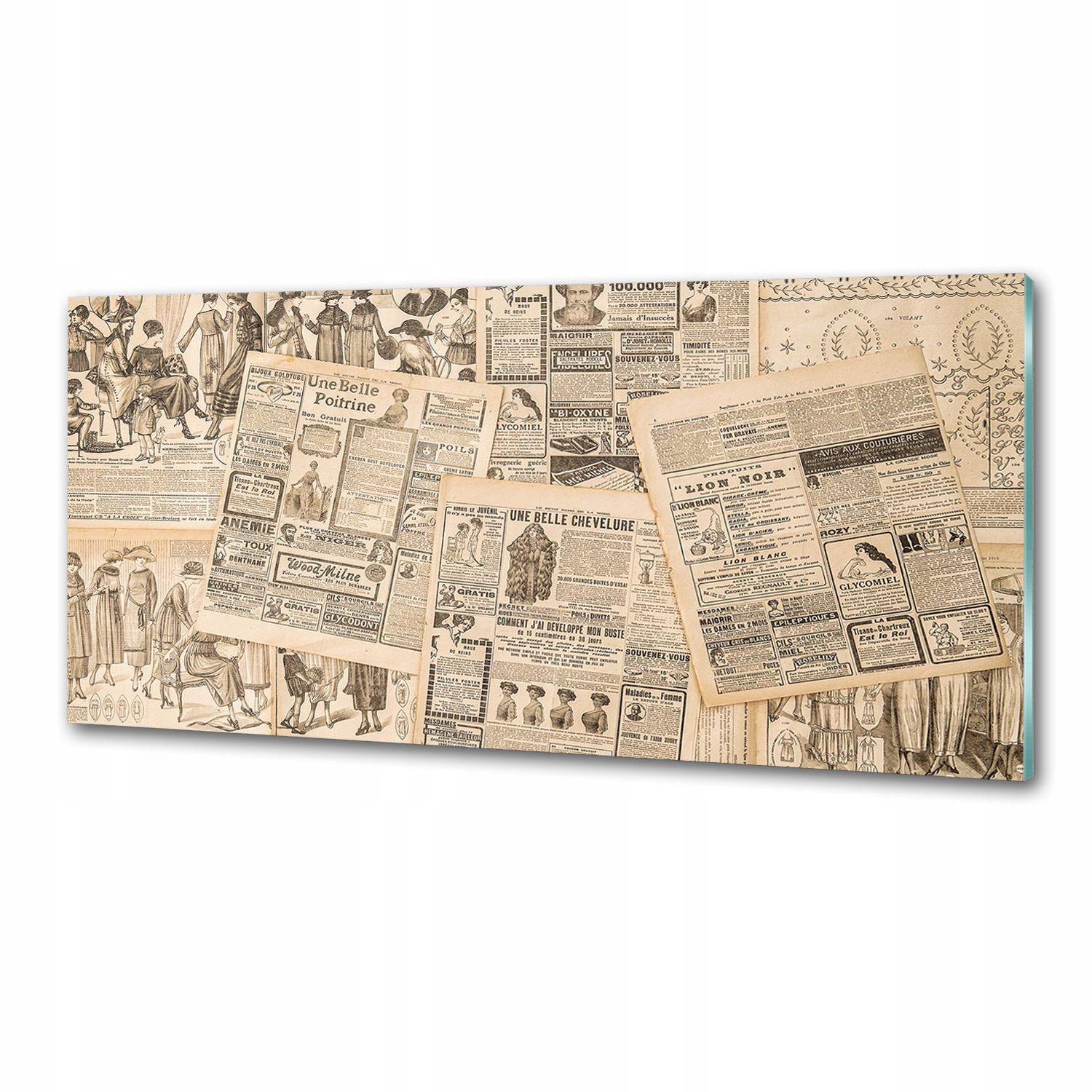 Panel do kuchyne Staroveké noviny 125 x 50 cm Lepidlo