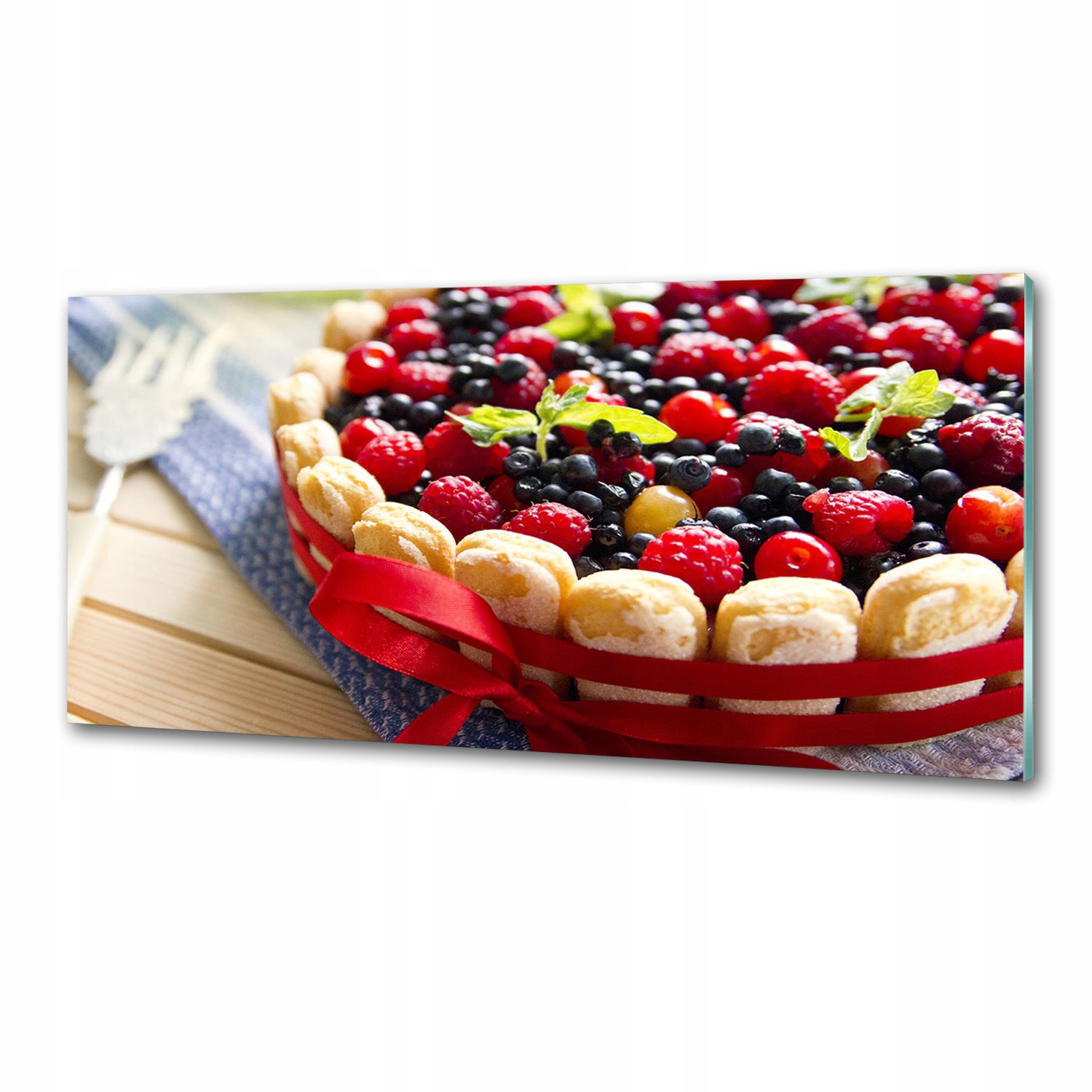 Panel do kuchyne Koláč lesné ovocie 125x50 Lepidlo