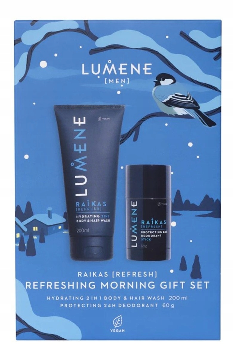 Lumene Men Raikas Osvěžující ranní sada gel 200 Ml deodorant 60g