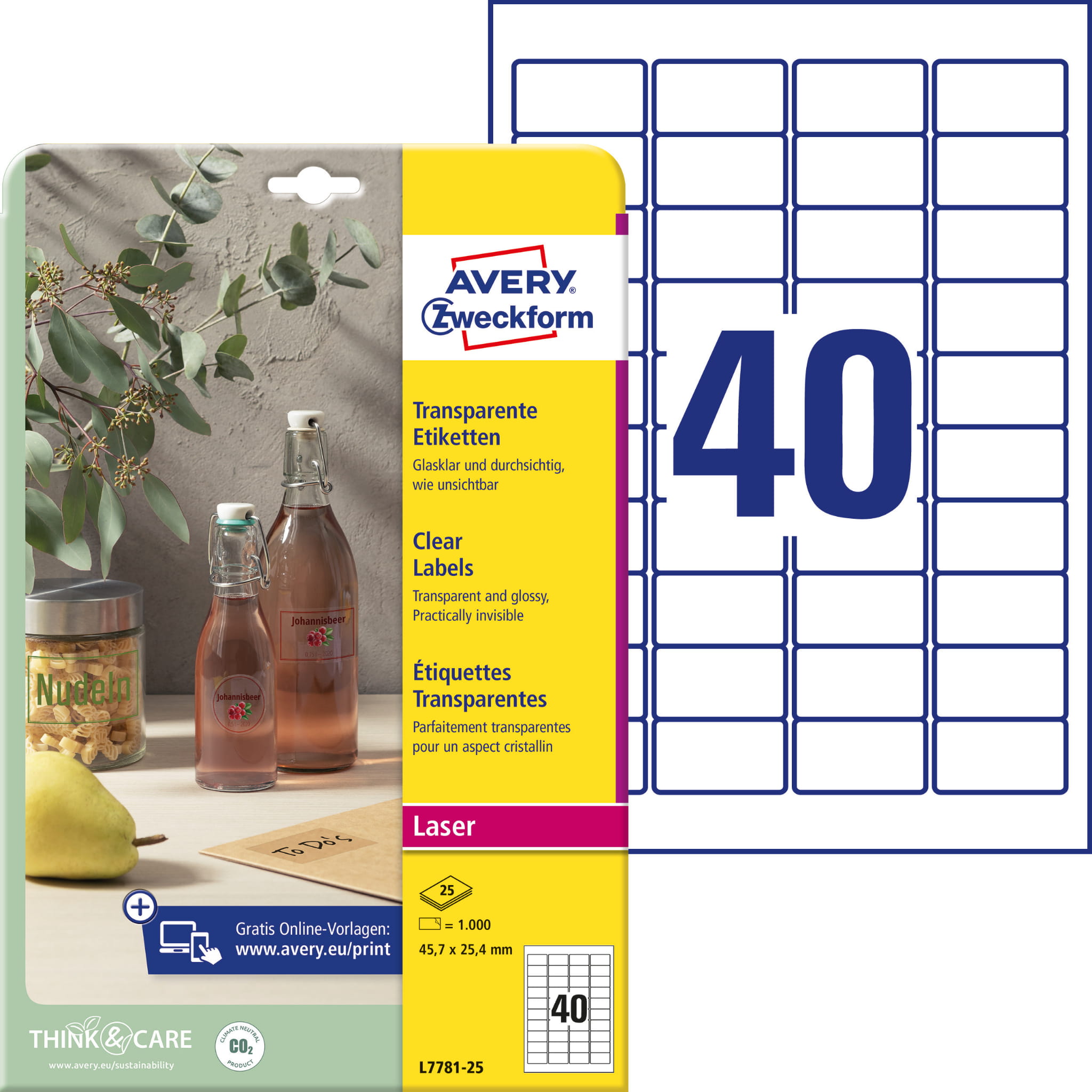 

Etykiety Przezroczyste Crystal Avery 45,7x25,4