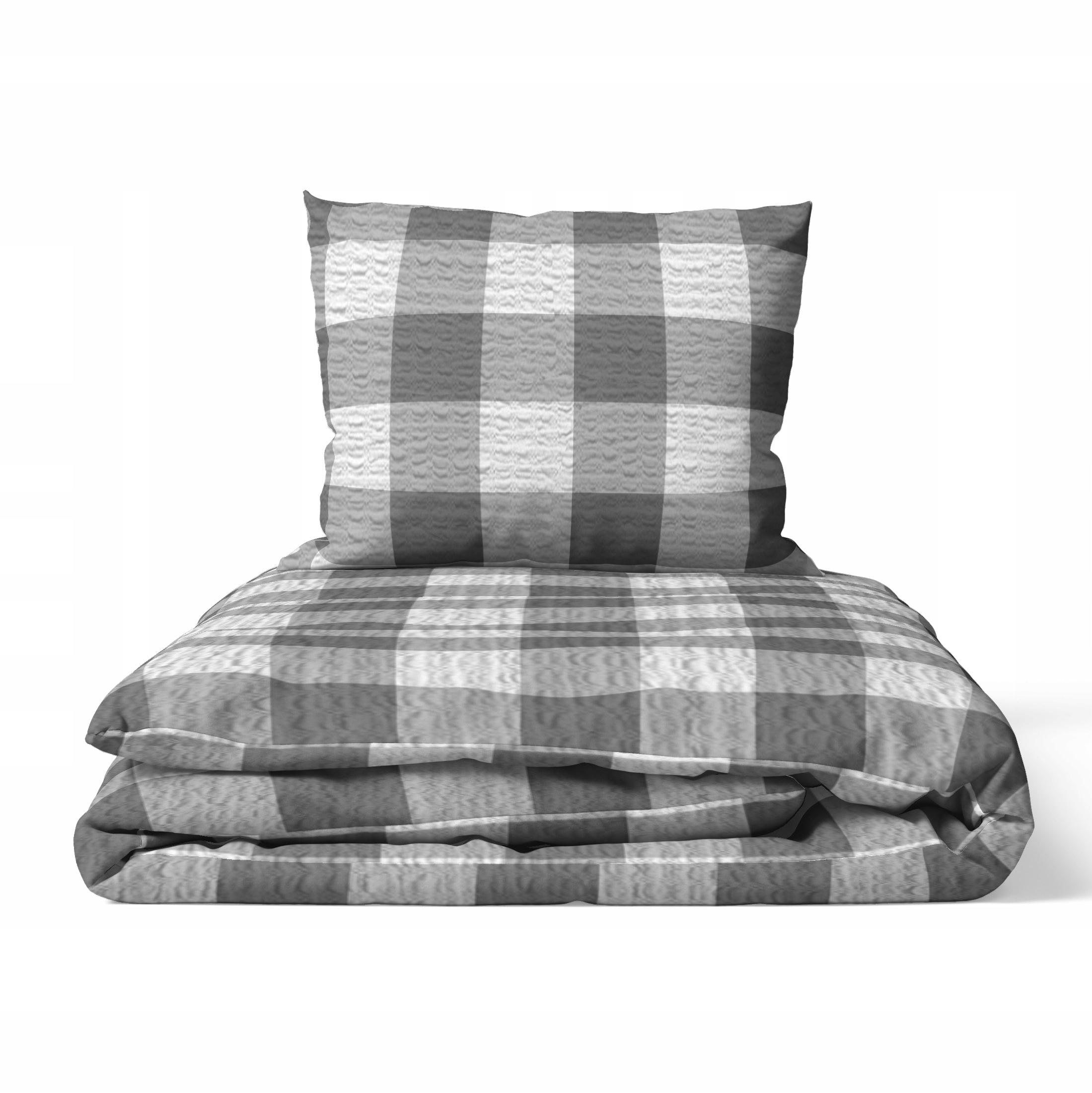 krepové povlečení 140x200 povlak na polštář 70x80 Polský Výrobce – šedá mřížka