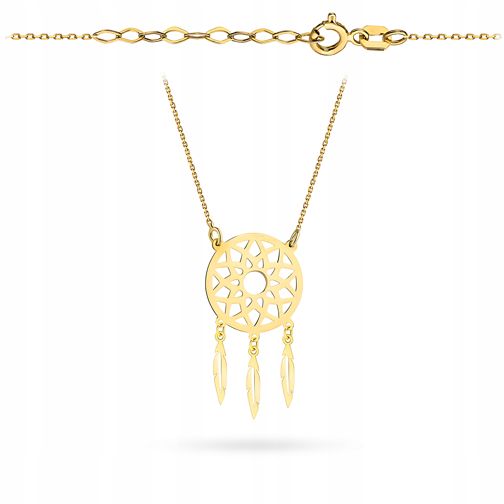 Zlatý Náhrdelník Řetízek Dámský pr 585 Ažurový Lapač Snů 14k
