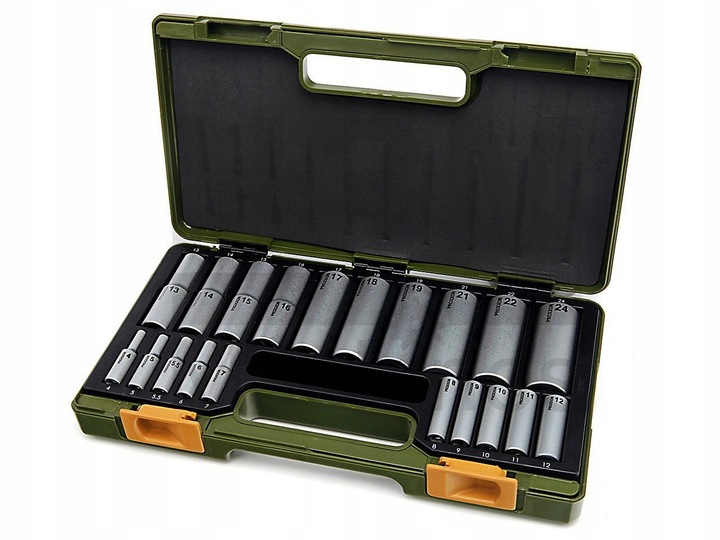 Proxxon 23292 Zestaw długich głębokich nasadek 1/4-1/2 20szt. walizka