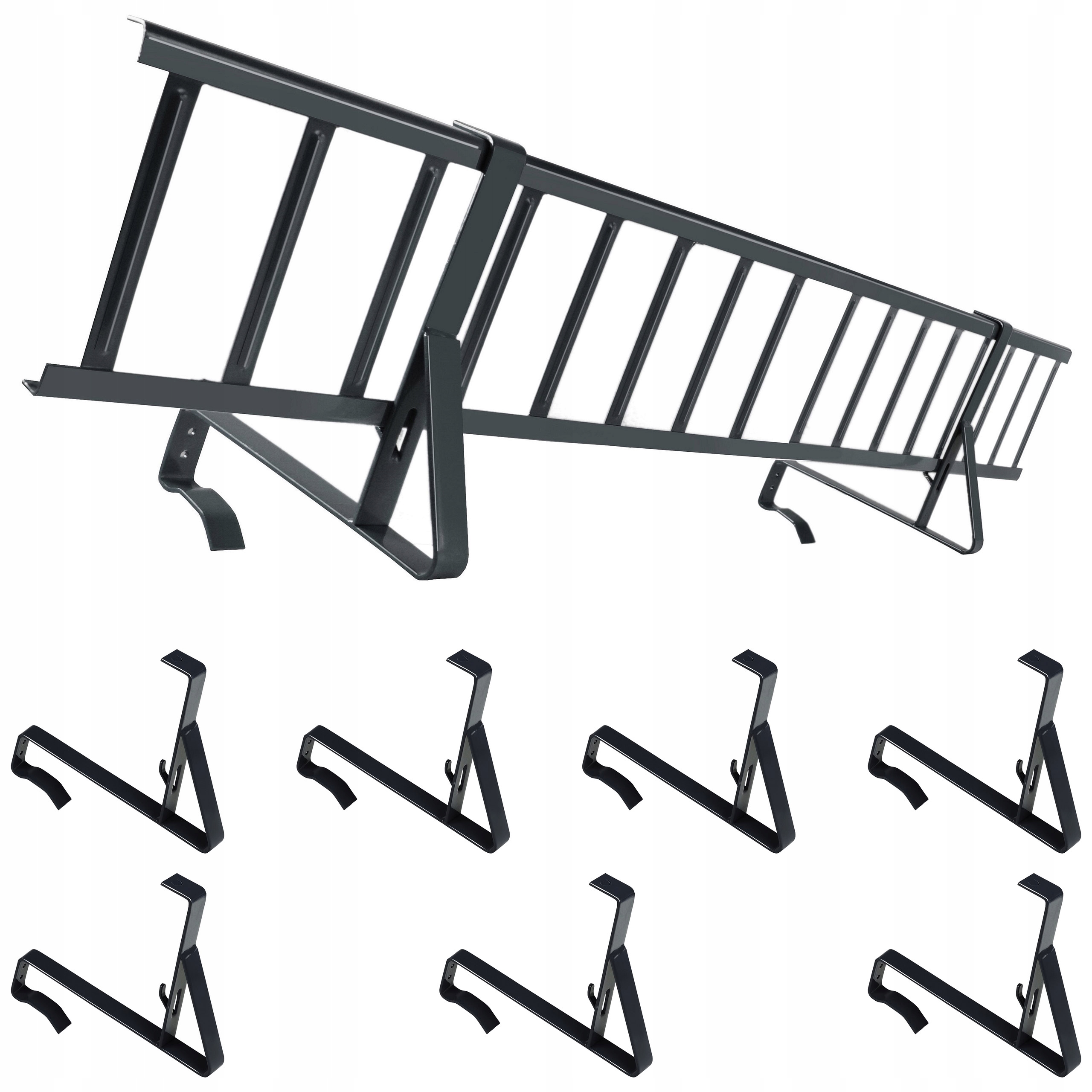 Płotek śniegowy 300cm/15cm 7 uchwytów do dachówek Antracyt Ral 7016