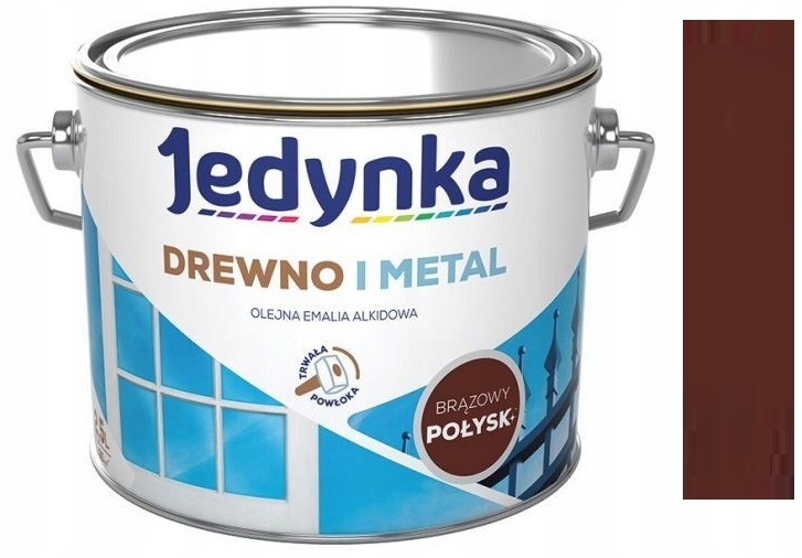 Jedynka Farba Do Drewna I Metalu Brązowy Połysk 10L