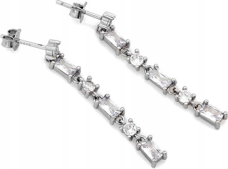 Stříbrné náušnice dlouhé, visící, zirkon , elegantní, pro ni jako dárek