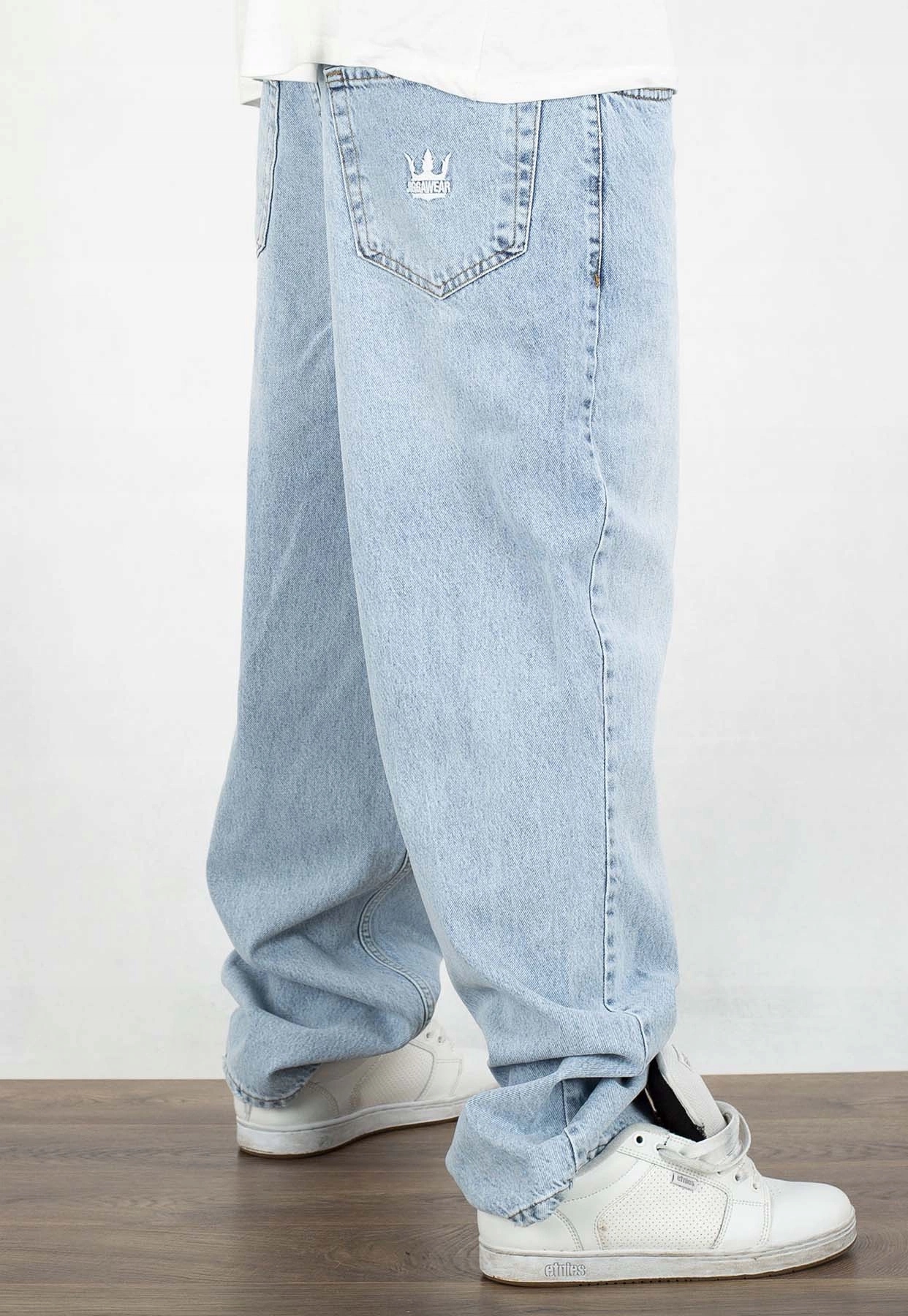 Kalhoty Jigga Wear Baggy Jeans Crown světle modré