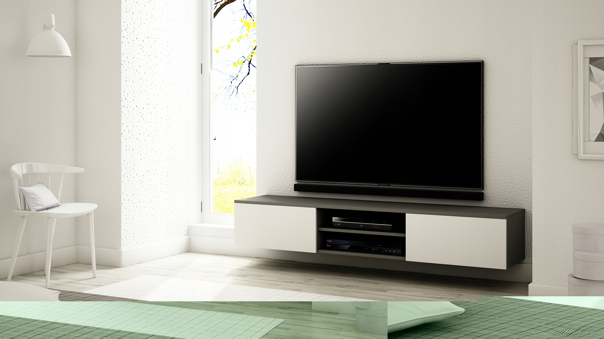 WISZĄCA SZAFKA RTV 180 MAT, RÓŻNE KOLORY Głębokość mebla 35 cm