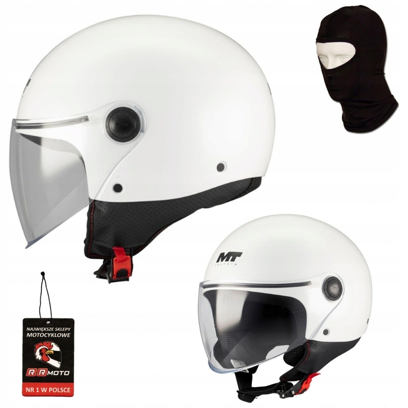 Kask motocyklowy Mt Street S Pure White Gloss biały na skuter Gratisy