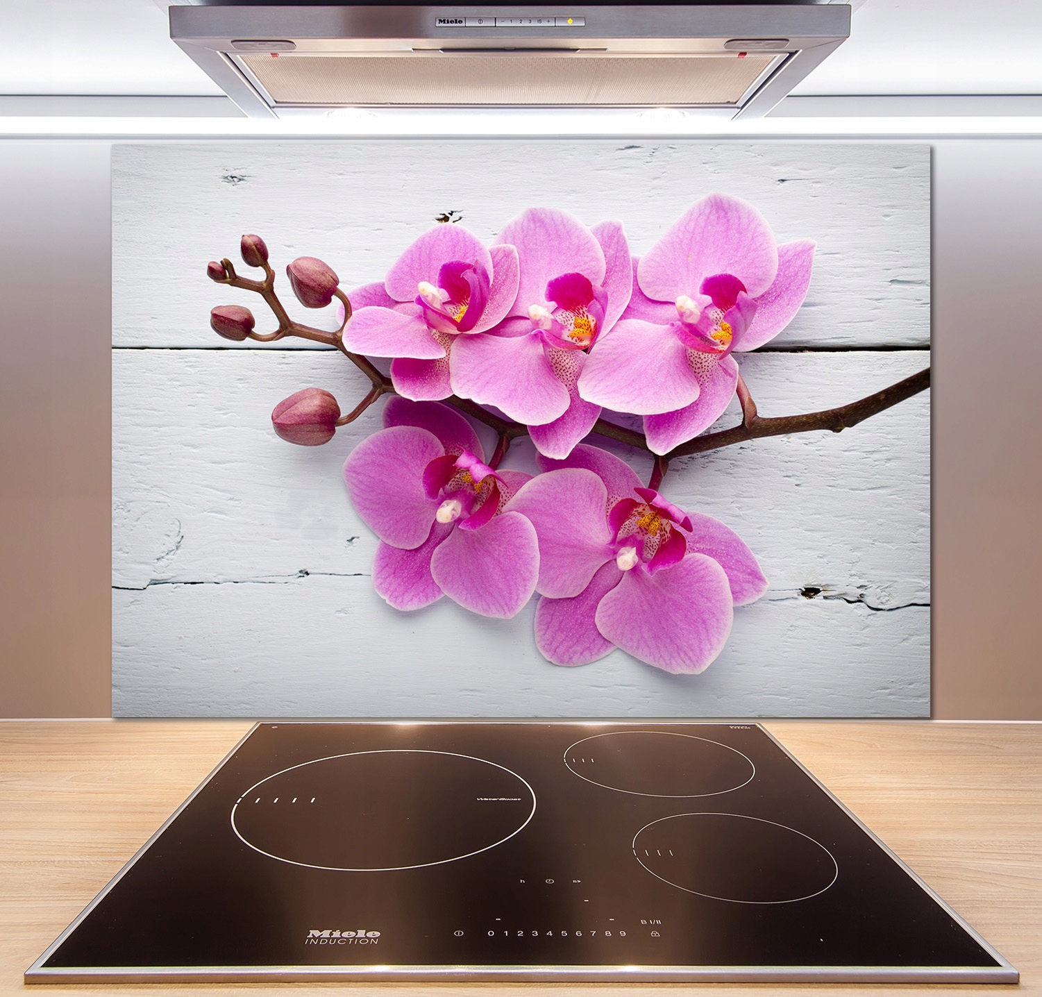 

Panel lacobel Orchidea na drewnie 100x70 cm + Klej