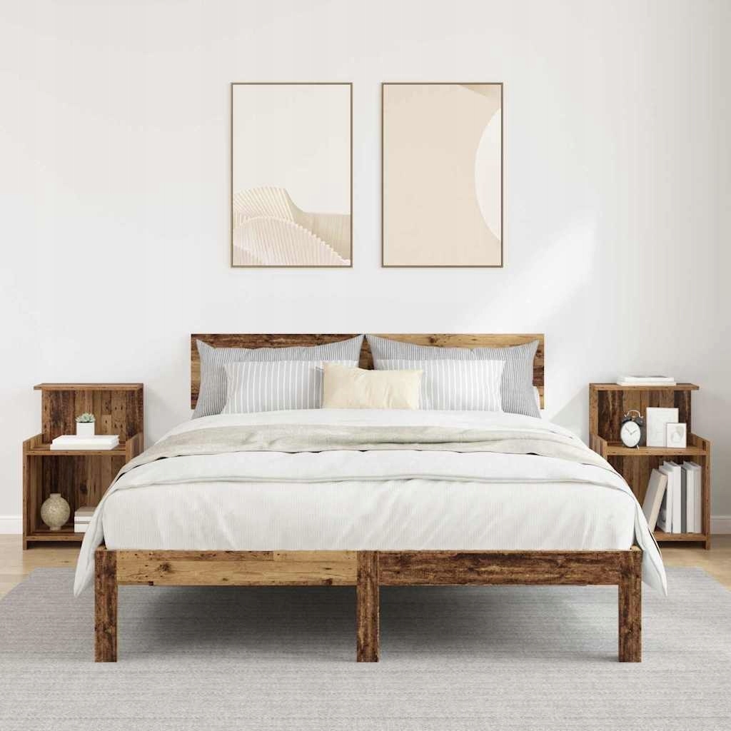 Nočný stolík Sada 2 Staré drevo 40 x 35 x 60 cm inžinieri