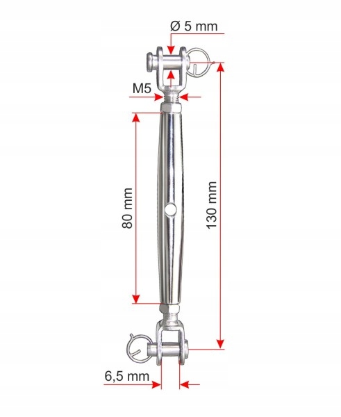 ŚCIĄGACZ WANTOWY M5 ŚRUBA RZYMSKA 5mm NAPINACZ NIERDZEWNY KWASOODPORNY A4 Model widełki M5