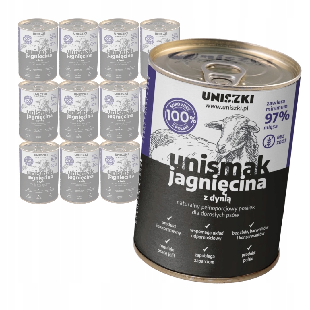 Uniszki Unismak Jehněčí s dýní 12x400g Bezobilné Vlhké Krmivo pro psy