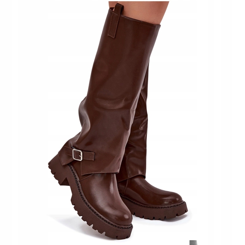 Dámské Zateplené Kozačky S Vyztuženým Svrškem Svršek Čokoládový Zip 37