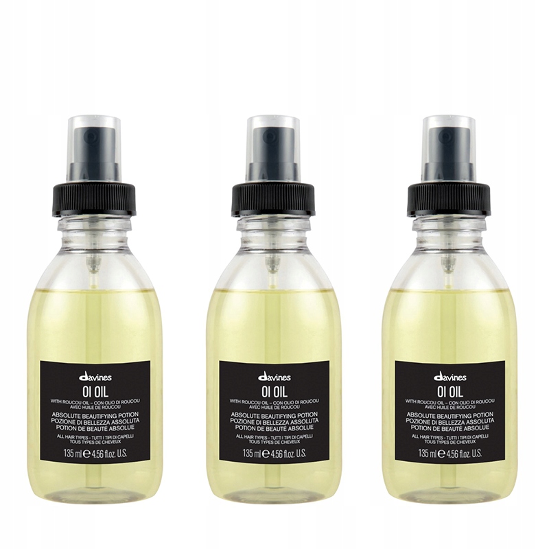 Davines Oi Oil olej 3x 135 ml pro silný lesk a hydrataci