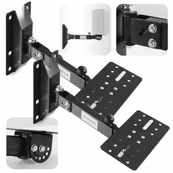 Uchwyt ścienny do kolumn głów ruchomych 2szt obrotowy uchylny do 25kg