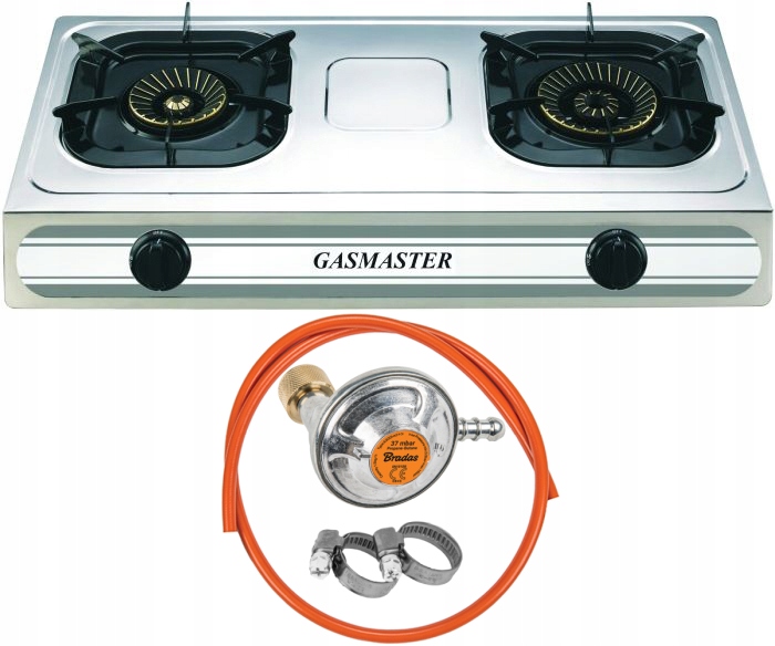 

Kuchenka gazowa 2 palnikowa Gasmaster Wąż+reduktor