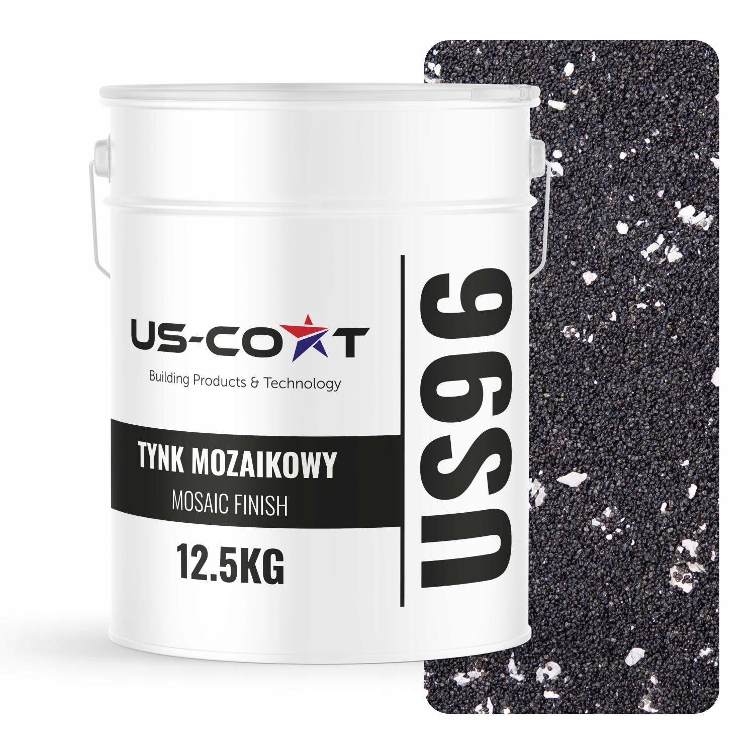Mozaiková Omítka Mozaika 12,5 Kg Černá Se Stříbrnou Slídou M52 Ozdobná Pryskyřičná